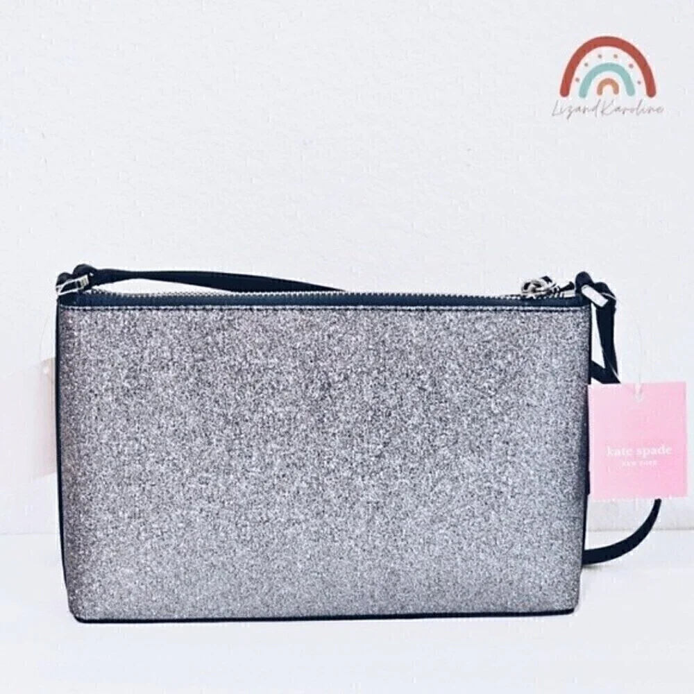 New! Kate Spade Joeley Glitter Crossbody Dusk Navy Evening Bag